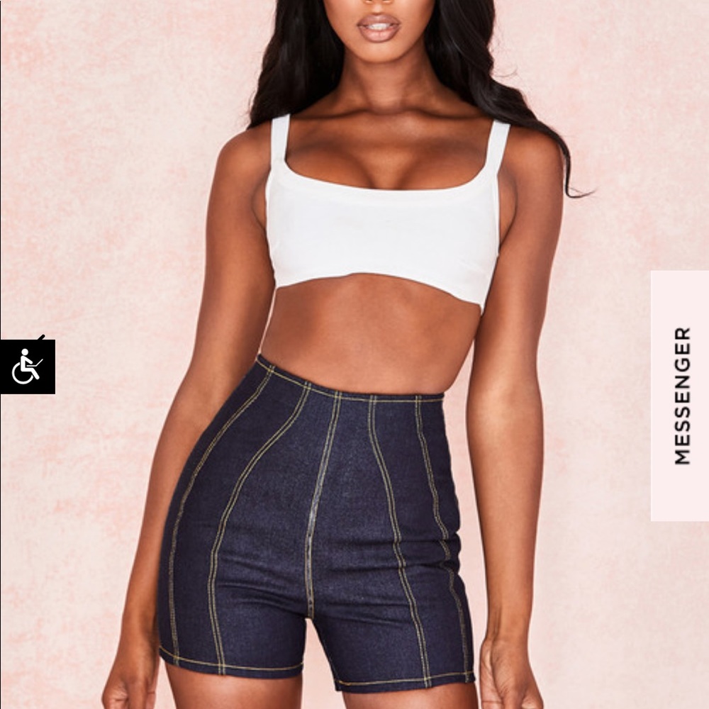 denim biker short